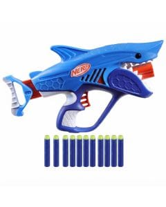 Nerf Junior Wild Sharkfire Easy-Play Dart Blaster, Shark Design, Includes 8 Elite Darts