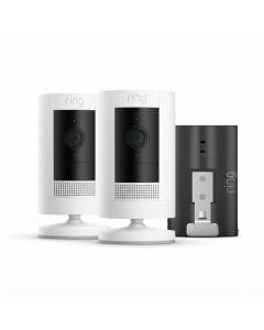 Ring Stick Up Cam 2-Pack (Plug-In & Battery), Outdoor/Indoor Security Camera System, Two-Way Talk, Motion Detection, HD Video Monitoring