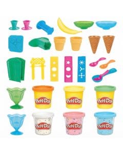 Play-Doh Kitchen Creations Ice Cream Party Set - 22 Toy Tools & 6 Play-Doh Colors - Creative  3 Years and Up