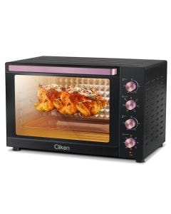 Clikon Toaster Oven, 100L Capacity, 2800W, Convection Heating, 6 Heating Settings, Rotisserie, 120-Min Timer | Grey - CK4322