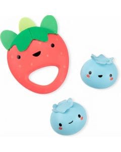 Skip Hop Farmstand Berry Cute Band Baby Toy 3+ Monthss 3 Pieces, Interactive Strawberry Tambourine, Dual-Sound Blueberry Shakers - Multicolour
