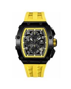 Tsar Bomba Quartz Waterproof Watch, 43.5mm Skeleton Dial, 316L Stainless Steel & Rubber Case, Sapphire Crystal, 50M Water Resistance