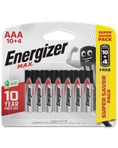 Energizer Max Alkaline AAA Batteries - Bonus Pack (10+4 Free), Long-Lasting Power, Leak Protection