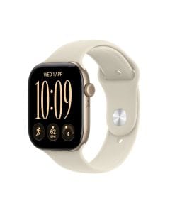 Apple Watch Series 12 GPS 46mm Smartwatch, Light Gold Aluminium Case, S/M Sport Band, Fitness & Health Tracking | Sand - MJEN4AF/A