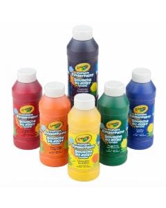 Crayola Washable Finger Paint for Kids, 6-Pack of 8oz Bottles in Vibrant Colors, Nontoxic Art – 6 Bottles, 3 years and up