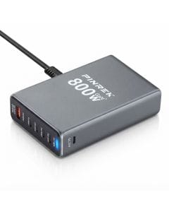 PINREK 800W 10-Port USB-C Charging Station, GaN III Fast Charger Hub with 140W PD 3.1 for Laptops, Tablets and Mobile Devices