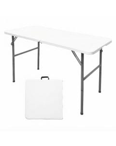Kenco Folding Trestle Table, 122 cm Lightweight Heavy-Duty Plastic Picnic and Camping Table with Carry Handle