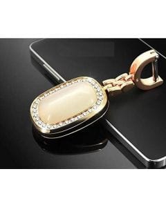 Luxury Signature Key Fob Bling Car Keychain, Rhinestone Diamond Sparkle Metal Pendant
