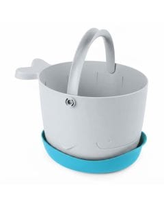 Skip Hop Goby Stowaway Bath Toy Bucket, Easy Grab Handle, Large Bottom Drainage Holes For Quick Drying And Air Flow - Gray/Blue