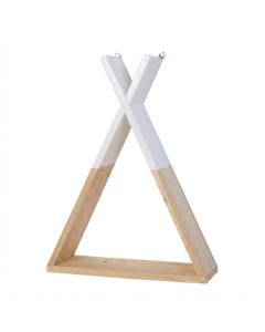 Childhome Wall Shelf Tipi 2+ Years, Fun And Functional Wall Shelf Design, Easy Wall Mount Installation, Trendy Wooden Construction - Natural White