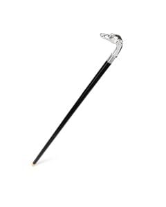 Walking Sticks Silver Greyhound Walking Stick, Hand-Carved Greyhound Handle, 925 Silver-Plated Finish, Traditional Elegant Wooden Cane