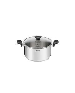 Tefal Primary Stainless Steel Stewpot, 24cm with Lid, Induction Compatible Cookware, Durable Stainless Steel Construction - E3084604