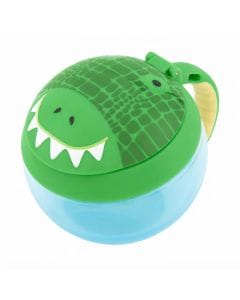 Skip Hop Zoo Crocodile Snack Cup 12+ Months 222ml, Hygienic Flip-Down Straw Protection, Adorable Zoo Character Design, Dishwasher Safe - Multicolour