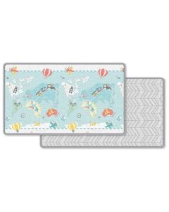 Skip Hop Doubleplay Reversible Playmat, Waterproof, Easy Wipe-Clean Waterproof Surface, Phthalate-Free Foam - Little Travelers