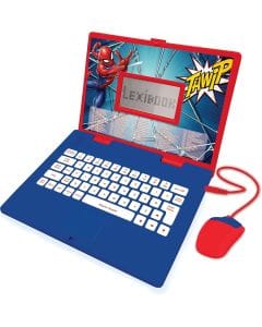 Lexibook Spiderman Bilingual Laptop Toy for Kids - Spanish/English Learning Computer with 124 (62 per language) Activities | Blue/Red