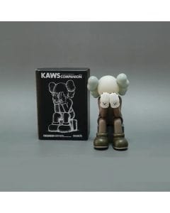 Luxury Signature Kaws Toy Figure 12cm Brown, Mini Collectible Vinyl Resin Art Statue, Decorative Display Ornament for Home, Office, Shelf & Gift