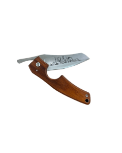 Les Fines Lames Cigar Knife Doha Edition, Kingwood Handle, 14C28N Stainless Steel Blade, 70mm Ring Gauge Cutter, Folding Cigar Knife