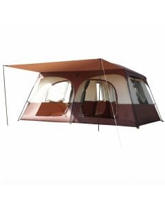 Large 2-Room Family Camping Tent, Durable Weatherproof Cabin Shelter for Hiking, Backpacking and Outdoor Adventures
