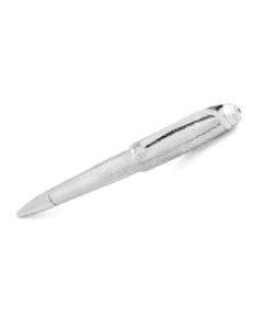 Dahnag Metal Ballpoint Pen, Metallic Silver Finish, Textured Diagonal Grip, Professional Writing Instrument