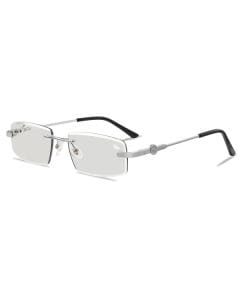 Belvoir & Co Mabel Transition Black Silver Photochromic Sunglasses, Unisex Light-Adaptive UV Protection Lenses