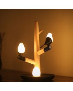 HomeTree Mag-Lamp Night Light, Magpie Couple Tree Design Lamp with Wireless Charging Stand