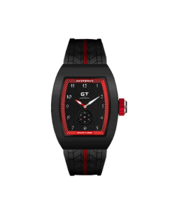 Overdrive GT Watch Red, 40mm Polycarbonate Case, Miyota 1L45 Quartz Movement, K1 Mineral Glass, Silicone Strap, Arabic & English Dial, 50m Water Resistant