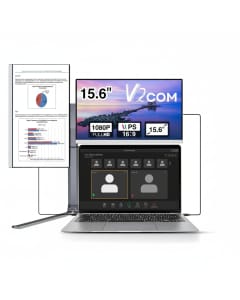V2COM 15.6'' Portable Triple Monitor - Ultra-Thin IPS Screen Extender, Narrow Border, Compatible with Mac, Windows, Chrome - Z2