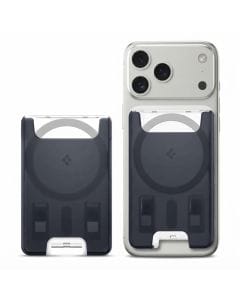 Spigen Classic C1 MagFit Magnetic Wallet for iPhone 17–12 Series, Graphite Retro-Future Design Card Holder