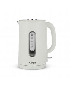 Clikon Double Wall Electric Kettle, 1.7L Capacity, 1850-2200W, Seamless Design, Double-Layer Construction | Cream White - CK5169