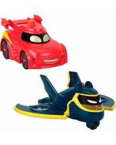 Fisher-Price DC Batwheels Light-Up Toy Cars, Redbird & Batwing 2-Piece Set, 1:55 Scale Preschool Vehicle Toys, 3 Years+