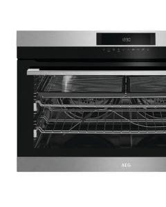 AEG 90cm Built-In Multifunction Electric Oven, 109L Capacity, Multiple Cooking Functions, Large-Capacity Design | Stainless Steel - BEK722910M
