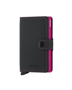 Secrid MM Black & Fuchsia Card Wallet, Holds 4 Embossed or 6 Flat Cards, Extra Card Storage, Banknotes & Business Card Holder, Compact RFID Wallet