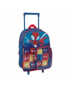 Marvel Spider-Man 3-in-1 Rolling School Backpack Set for Boys - Durable Trolley Bag