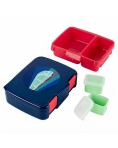 Skip Hop Train Spark Style Bento Lunch Box 3+ Years, Easy Open And Close Latches, Flexible Carry Handle - Multicolour