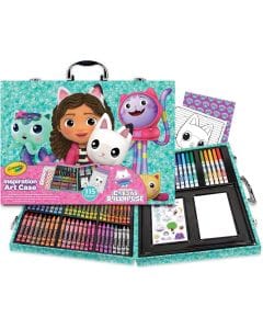 Crayola Inspiration Art Case, Gabby's Dollhouse Coloring Set, 115 Pieces, Includes Washable – Washable Fineliner, Double Sharpener, Coloring Pages, Stickers