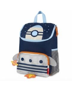 Skip Hop Rocket Spark Style Big Kid Backpack 3+ Years, Adjustable Padded Straps And Top Grab Handle, Clear Front Pocket, Cute Zipper Pulls - Multicolour