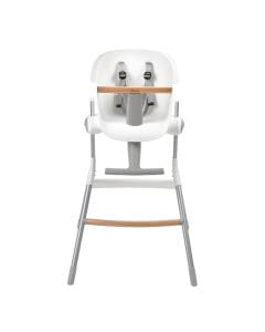 Beaba Up And Down Highchair 6+ Months, Optimal Feeding Position, Includes A Removable Meal Shelf, Adjustable Heights - Gray/White
