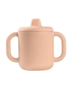 Beaba Silicone Learning Cup 8+ Months, Cup Volume 170ml, 100% Silicone, Large Handles, Easy To Hold, Ergonomic Handles, Removable Lid, Soft Spout - Pink
