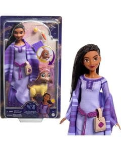 Disney Wish Asha of Rosas Adventure Pack Doll Set, Asha Doll with Valentino & Star, Removable Fashion Accessories
