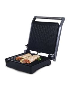 Clikon Contact Grill, 2000W, Non-Stick Grill Plates, Adjustable Temperature Control, Easy-Clean Design | Silver/Black - CK2449