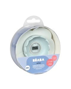 Beaba Lotus Multi Functional Bath Thermometer 0+ Months, Safe And Playful Design, Fully Automatic Operation, Dual Temperature Monitoring - Green/Blue