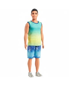 Barbie Ken Fashionistas Doll #236 - Black Hair, Ombre Tank & Jean Shorts