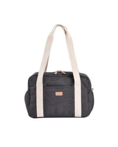Beaba Paris Changing Bag, Facilitates Storage And Organisation, Built-in Pram Attachment System, Strap And Cotton Shoulder Handle - Heather Gray