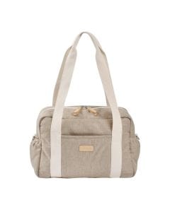 Beaba Paris Changing Bag, Facilitates Storage And Organisation, Built-in Pram Attachment System, Strap And Cotton Shoulder Handle - Eco Clay