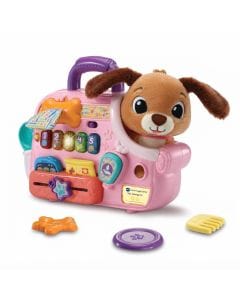 VTech Baby Cutie Puppy Carrier Interactive Role-Play Toy with 6 Accessories, Light-Up Buttons
