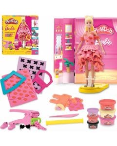 Play-Doh Barbie Designer Fashion Show Set with Articulated Barbie Doll, 21 Fashion Accessories  5+ years, Non-toxic modeling compound
