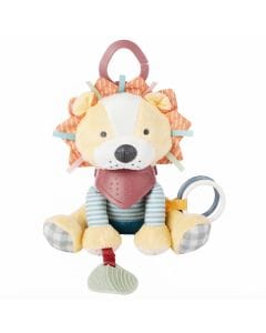 Skip Hop Bandana Buddies Baby Lion Toy 0+ Monthss, Fun Crinkle Sounds, Colorful Rattle Rings, Teething Friendly - Multicolour