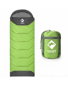 VILLEY Lightweight Camping Sleeping Bag, Compact Water-Resistant 210T Polyester Design for Hiking, Travel and Outdoor Use