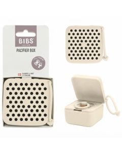BIBS Studio Polka Pacifier Box, 100% Safe And Food-Grade Material, Compact, Portable And Lightweight Design - Ivory Black