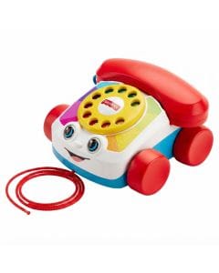 Fisher-Price Chatter Telephone Pull Toy, Classic Interactive Toddler Phone with Rotary Dial, Ringing Sounds, Pull-Along Toy, 12 Months+